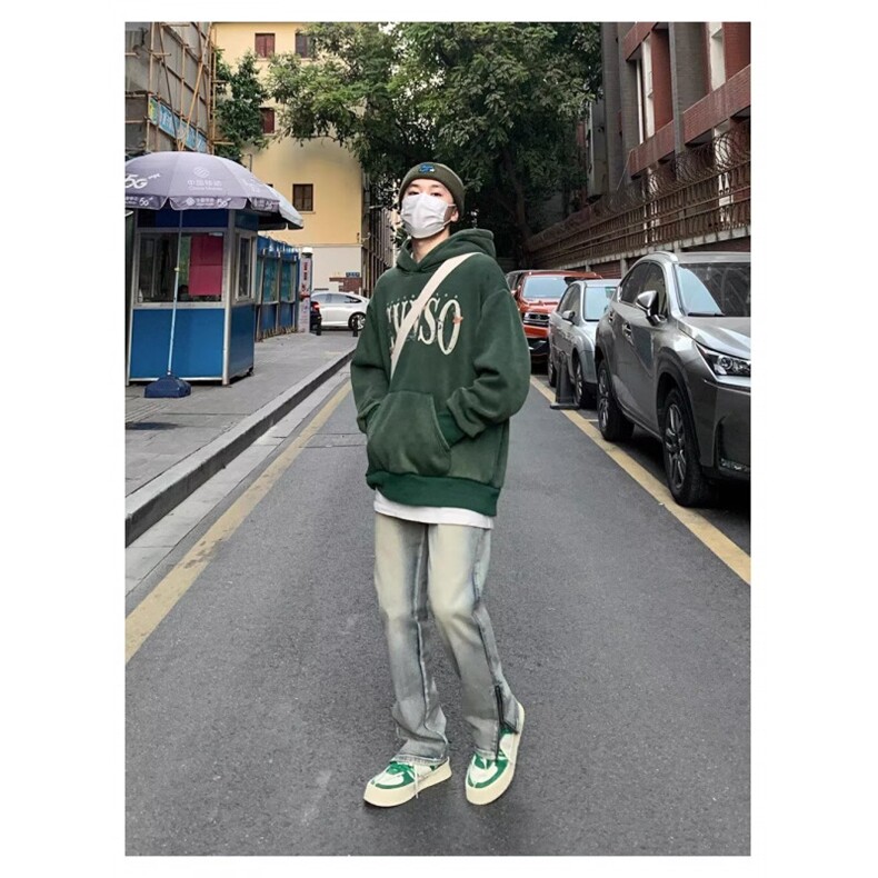 潮牌美式vibe水洗做I旧拉链牛仔裤男女高街修身显高显瘦Z993P39,男装牛仔裤,星座1112-1