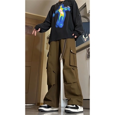 春季加长版工装裤男高个子阔腿直筒伞兵裤188cm110裤子KZ012P78，男装工装外套，电商B312