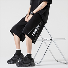 抖音品质潮流宽松短裤港风字母印花五分裤B315-K23281-p45控68，男装休闲裤，电商B315