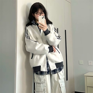 抖音得物高品质 美式高街重磅结构设计拼接织带立领卫衣外套 CM42图片