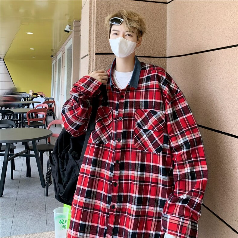 2023港风文艺长袖外套男春秋宽松潮流衬衣,男装衬衫,星座716-3