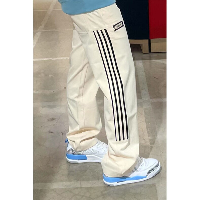 【现货】春季休闲裤三条杠拼接条纹裤贴标XZ610A-P60，男装休闲裤，星座610A