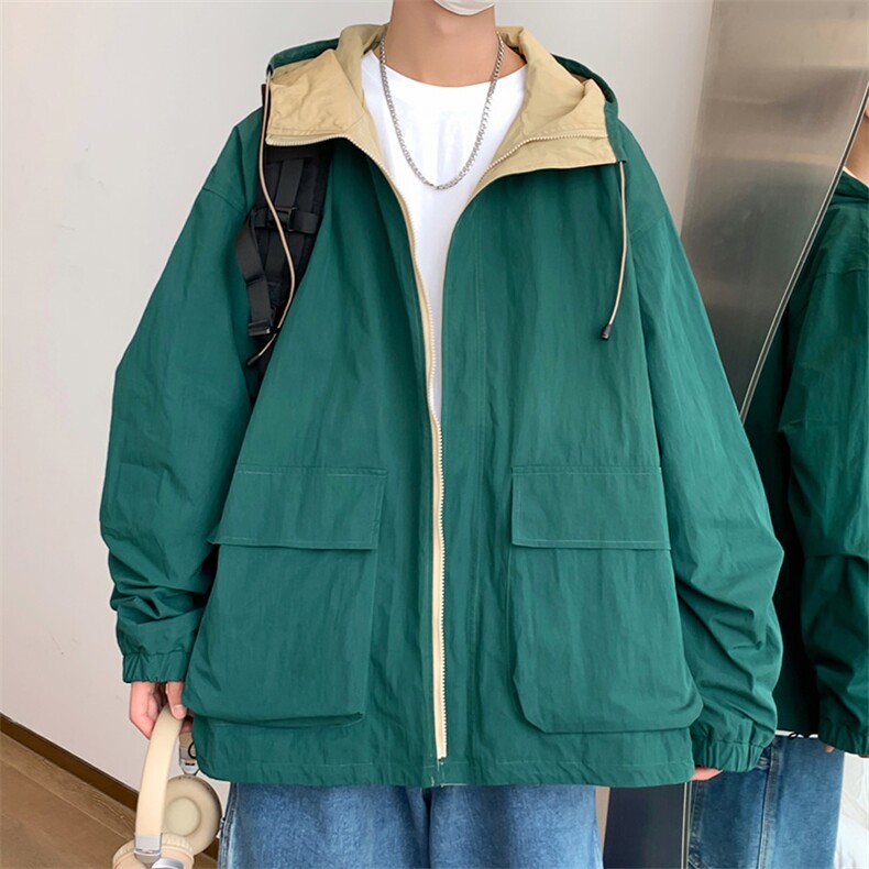 夹克男秋季新款连帽机能外套潮牌ins宽松冲锋衣JK063-P58,男装夹克,星座308B-2