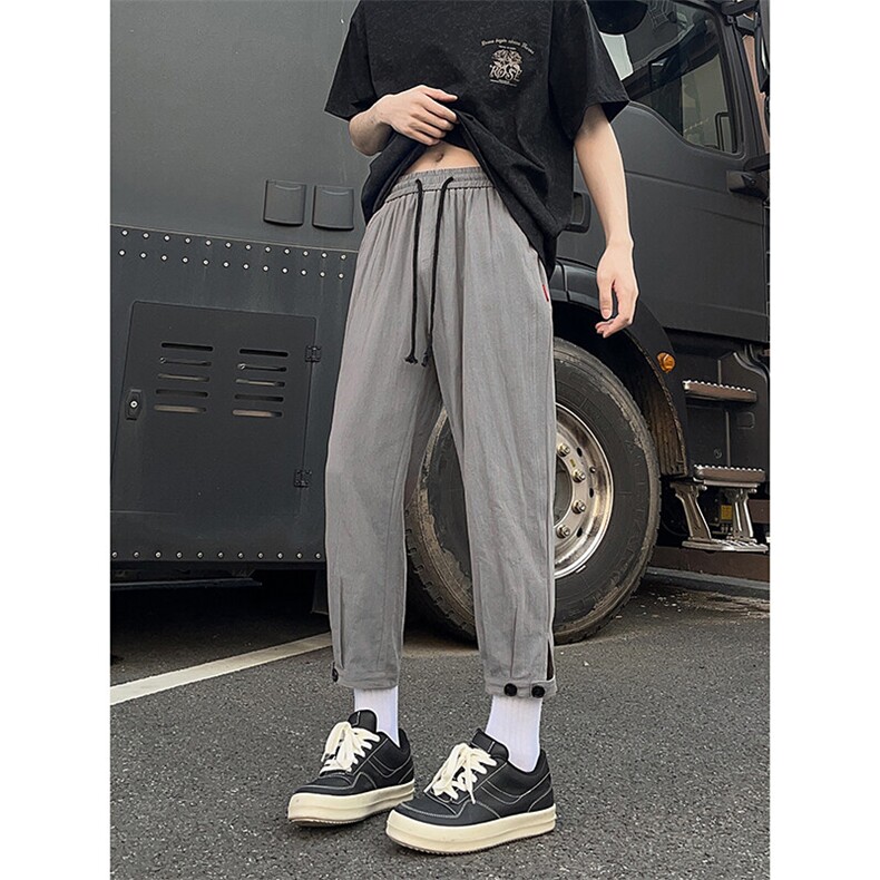 2025夏季新品七分休闲萝卜裤潮流脚口扣袢K383-P30,男装休闲裤,电商A178