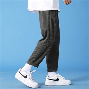 厂家力推2024夏季主推青少年大码港风休闲大白小脚裤男K915128图片