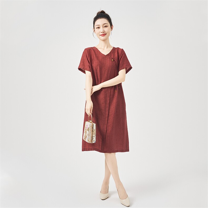 #高质莱赛尔#小个子气质中年妈妈夏装洋气遮肚子大码宽松裙子,女装连衣裙,鑫鑫格