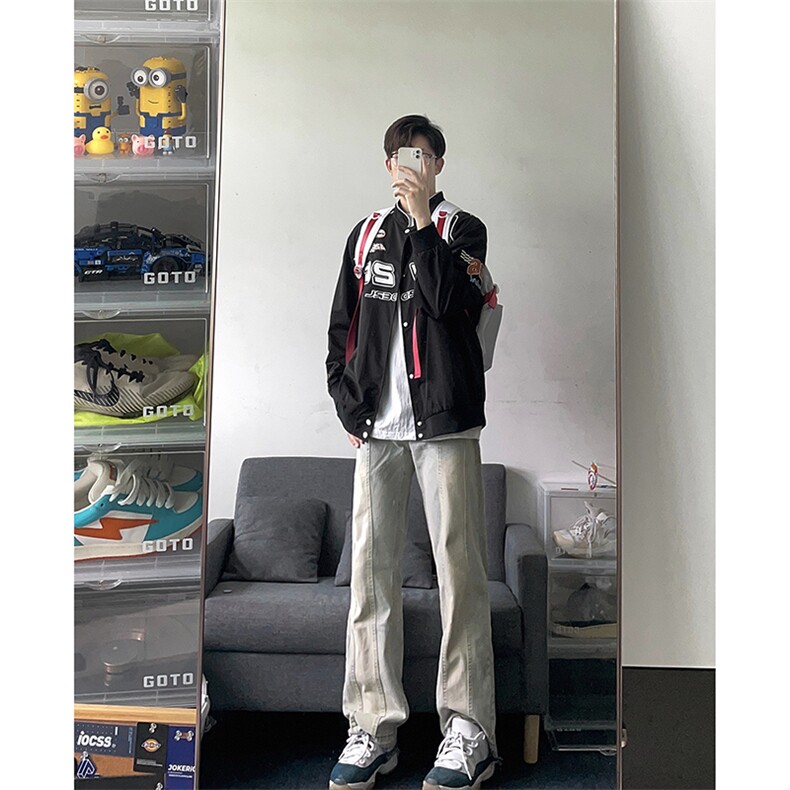 B221美式ins高街暗黑小众毛边修身小脚牛仔裤LK23020-P60控78,男装牛仔裤,电商B221