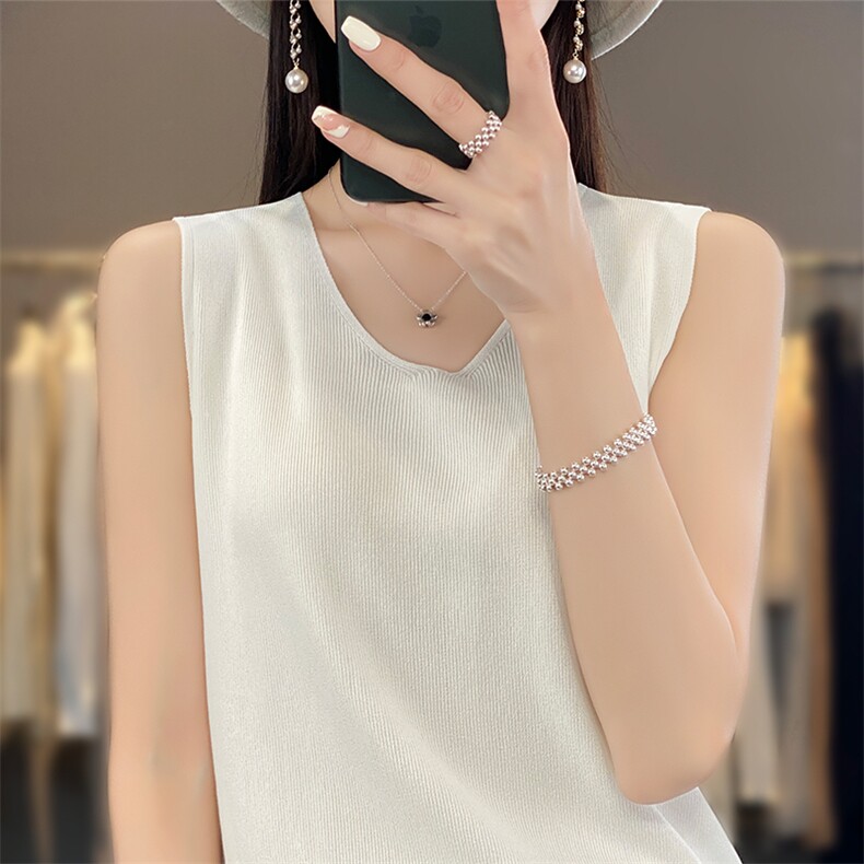 宽肩吊带背心女内搭夏季薄款宽松慵懒风遮副乳可外穿无袖上衣,女装T恤,思牵羊绒