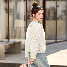 现货2025春装新款绣花时尚防风遮阳防嗮薄外套上衣，女装短外套，木子恋