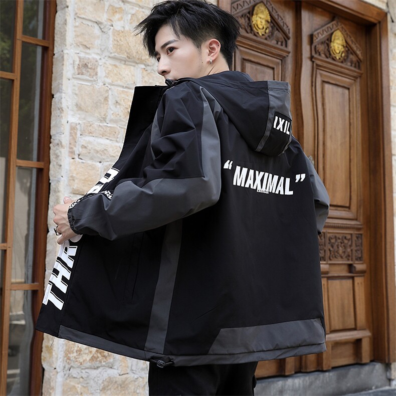 外套男秋季新款连帽工装夹克韩版宽松原宿学院风棒球服TY802，男装夹克，星座509
