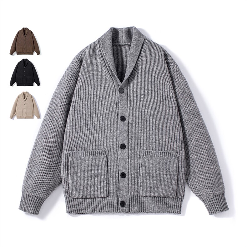 韩版休闲长袖青年外套保暖毛衣上衣潮秋冬新款翻领男士针织开衫，男装针织衫/毛衣，星座914