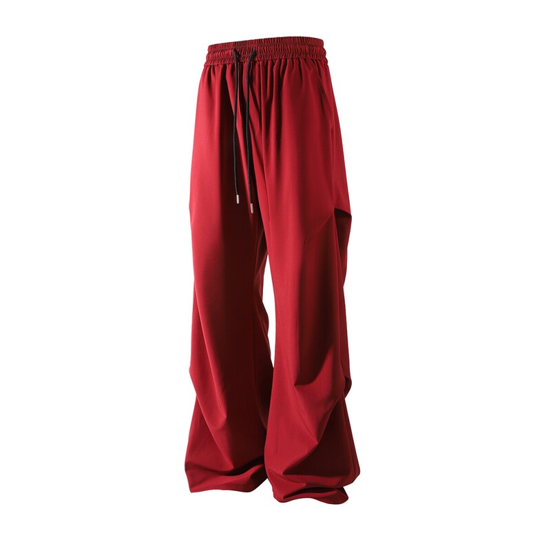 冰丝阔腿侧边褶皱休闲裤K012立体92%聚酯纤维8%氨纶(S-2XL)TP24,男装休闲裤,电商A088