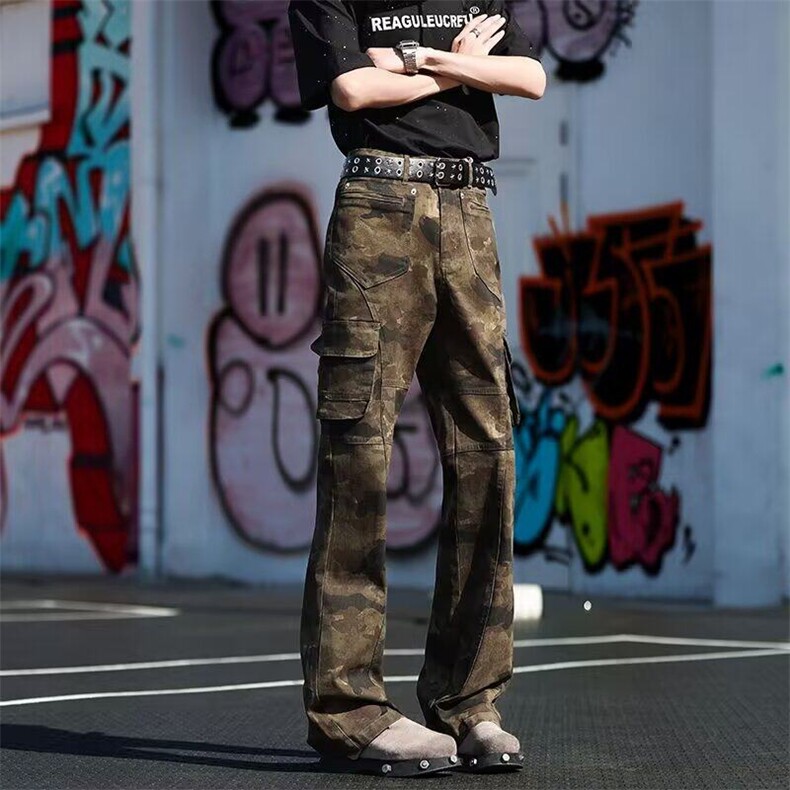迷彩工装休闲裤男女韩版潮流修身百搭2026夏季ins长裤K6221-P53，男装休闲裤，星座412-2