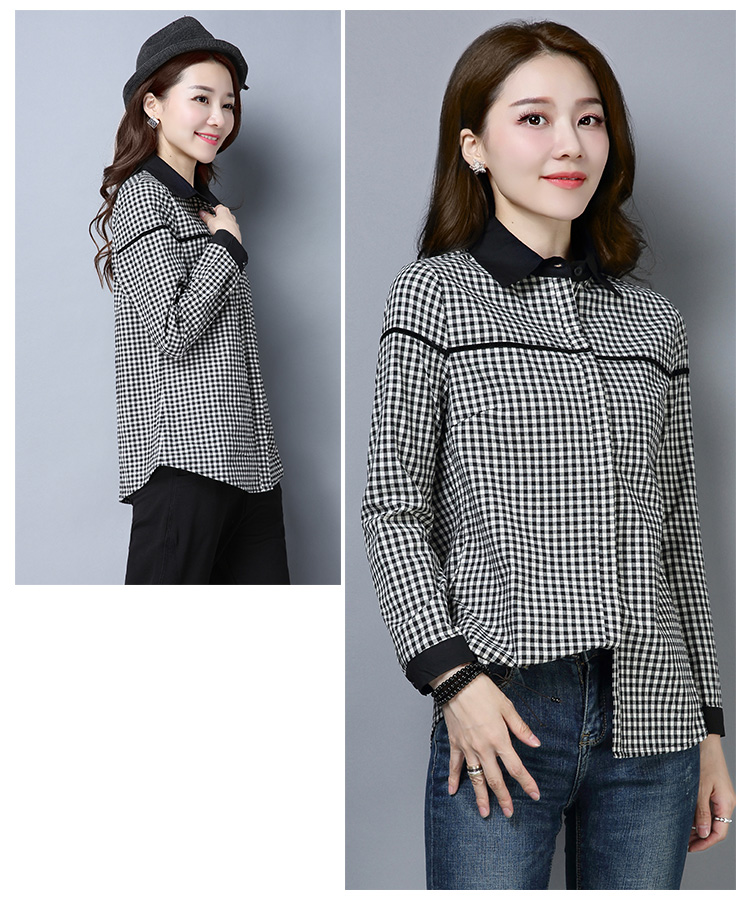E9908 1000K ÁO SƠ MI NỮ SANTDN DÀI TAY KẺ CARO MÙA XUÂN THU ĐÔNG PHONG CÁCH HÀN QUỐC KẺ CARO DÀY ẤM THỜI TRANG NỮ VẢI BÔNG G03 SẢN PHẨM MỚI