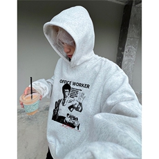 潮情侣款连帽卫衣2025秋新款纯棉宽松针织上衣W302-P48，男装卫衣，电商C307