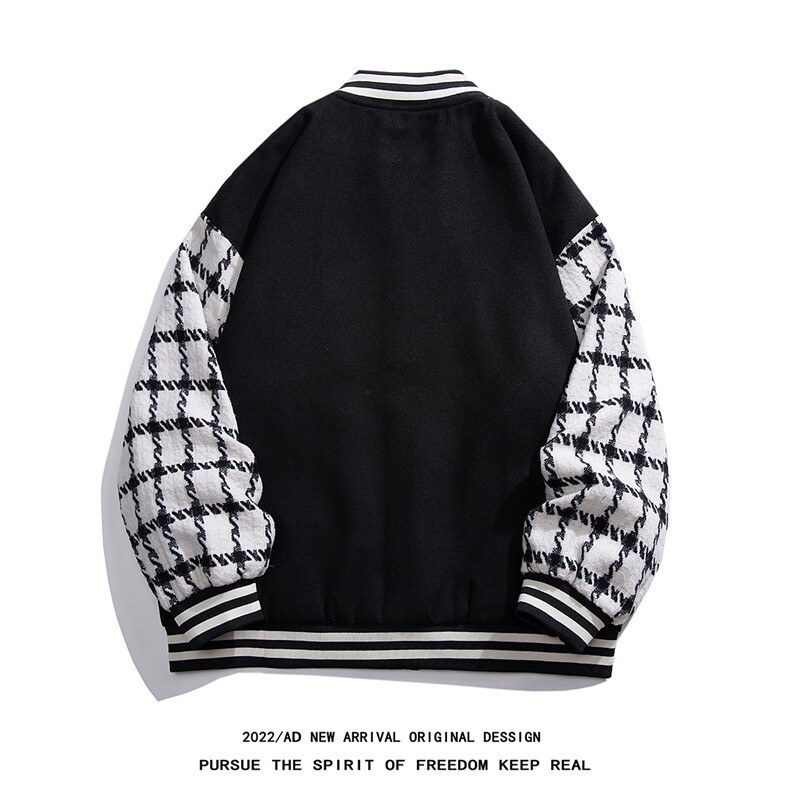 22秋冬新品港风潮流设计感字母印花棒球服夹克外套G701P85控108,男装夹克,电商A247-1