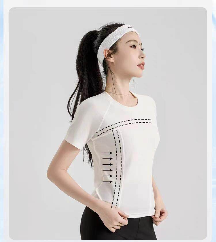 2025简约百搭瑜伽圆领T恤，女装T恤，湘姗
