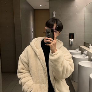冬装仿羊羔毛外套男加绒加厚棉衣韩版宽松摇粒绒夹克港风潮牌棉服图片