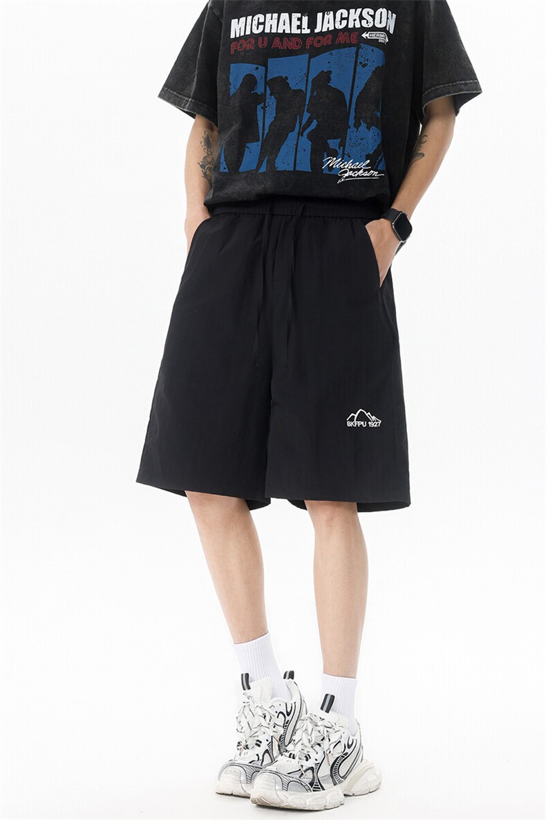 8XL-M夏季凉感冰丝速干短裤男透气五分休闲裤宽松刺绣DK1537P35,男装牛仔裤,电商D206-1