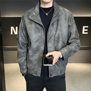 加绒加厚男士皮衣秋冬季皮夹克休闲外套品质款C317-J7722-P185图片