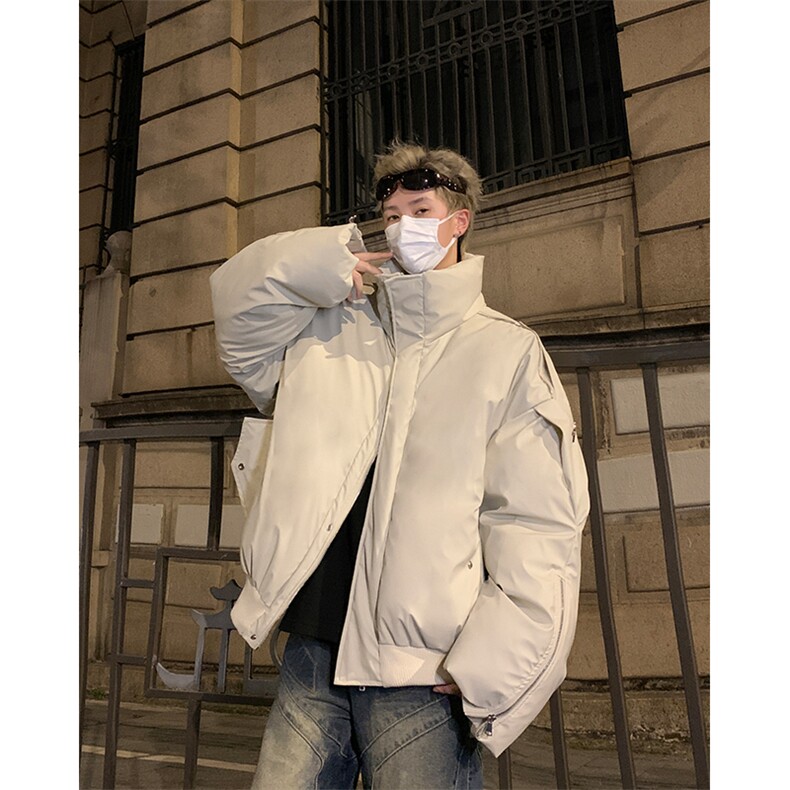 405A  美式高街个性金属设计短款pu皮面包服  MY24918-P155控188图片