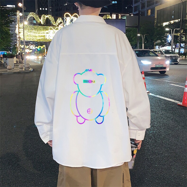 春季长袖衬衫男宽松港风衬衣男外套男CSCS276-P40,男装衬衫,电商B371