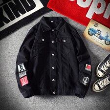 Jk616-p45M-5XL现货砖墙牛仔夹克肥仔量足破洞印花大码，男装夹克，星座103A