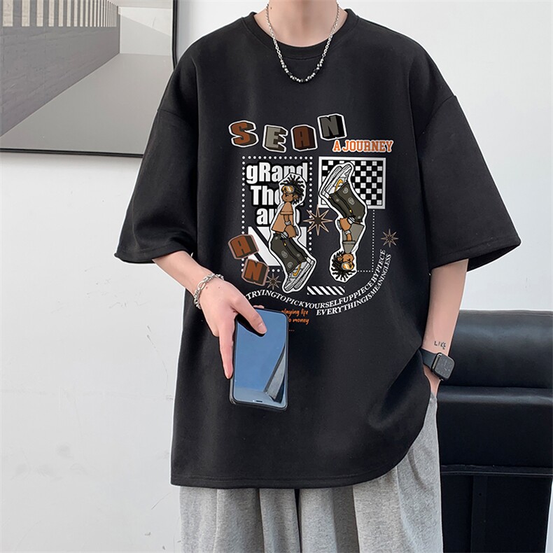 麂皮绒短袖t恤男大码半袖男 JD82282-P25图片
