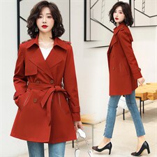 2022春秋装新款风衣中长款系腰带韩版外套，女装风衣，蝶眷