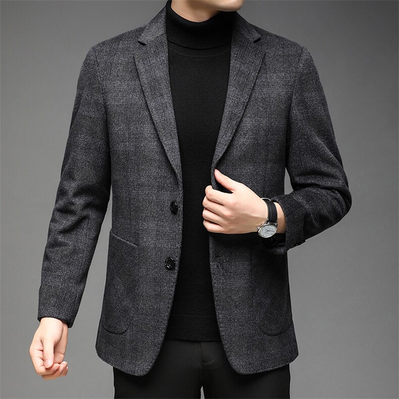 中年男士羊毛西装秋冬商务休闲百搭单西服男上衣外套DS81010-P275,男装西服,电商B212（原钱塘6029）
