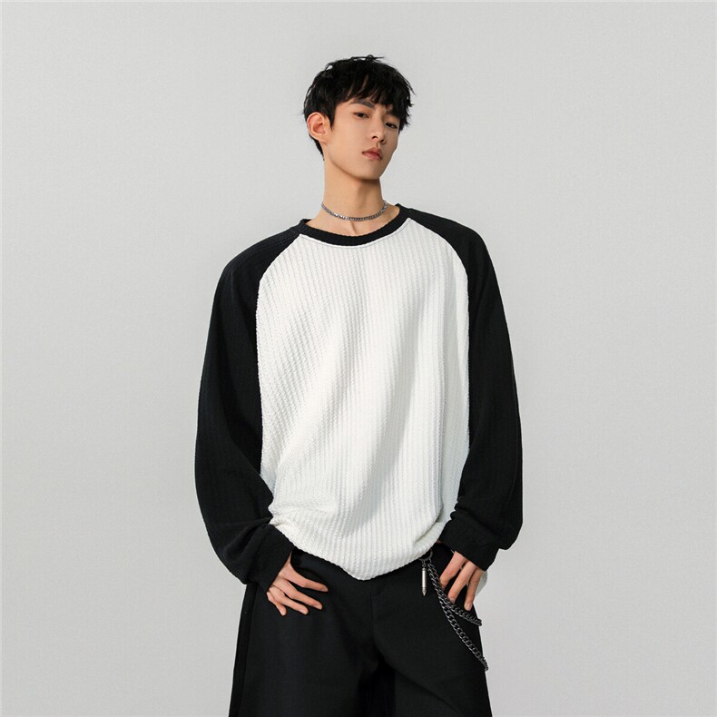 XZ809A/VL9191/特P24/控48美式圆领肌理感百搭长T恤打底衫,男装T恤,星座809A(原222-1)