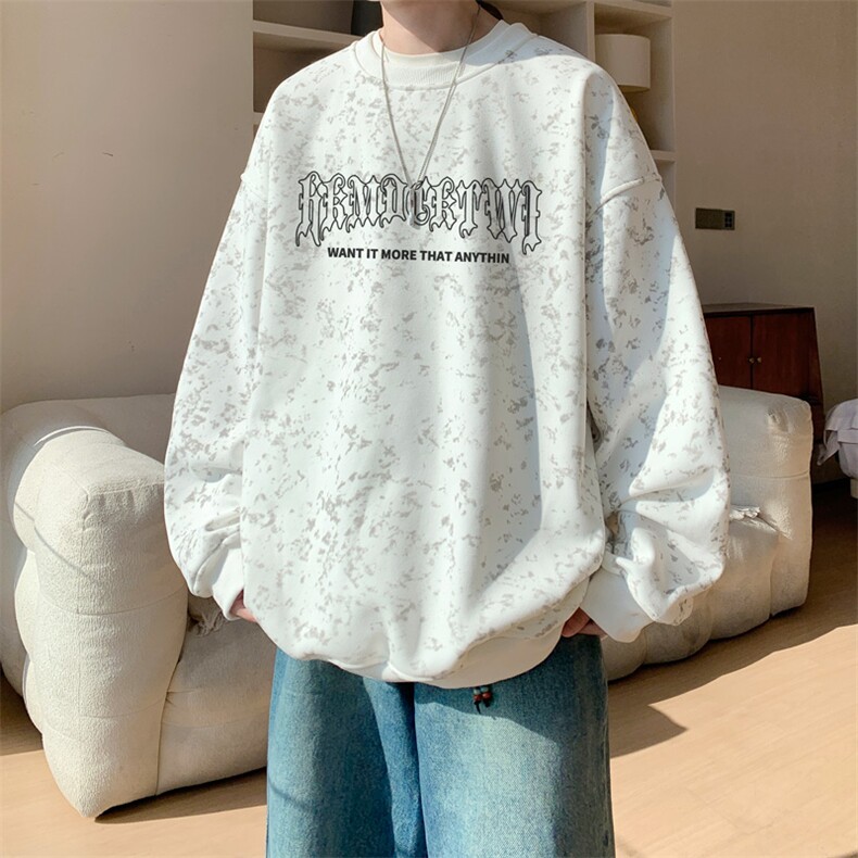 已注册/华棉内景秋冬ins韩版宽松圆领卫衣男潮WY00730/P35加绒P45,男装卫衣,电商B316