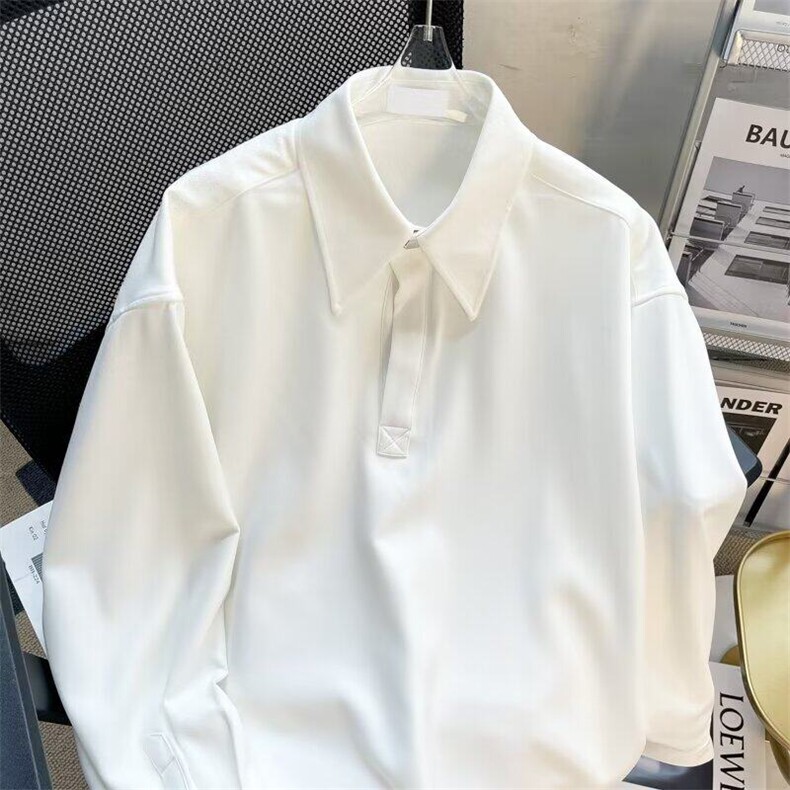 DCS116-P38痞帅polo衬衫男长袖内搭垂感衬头韩版宽松潮流休闲上衣,男装Polo衫,星座603-2