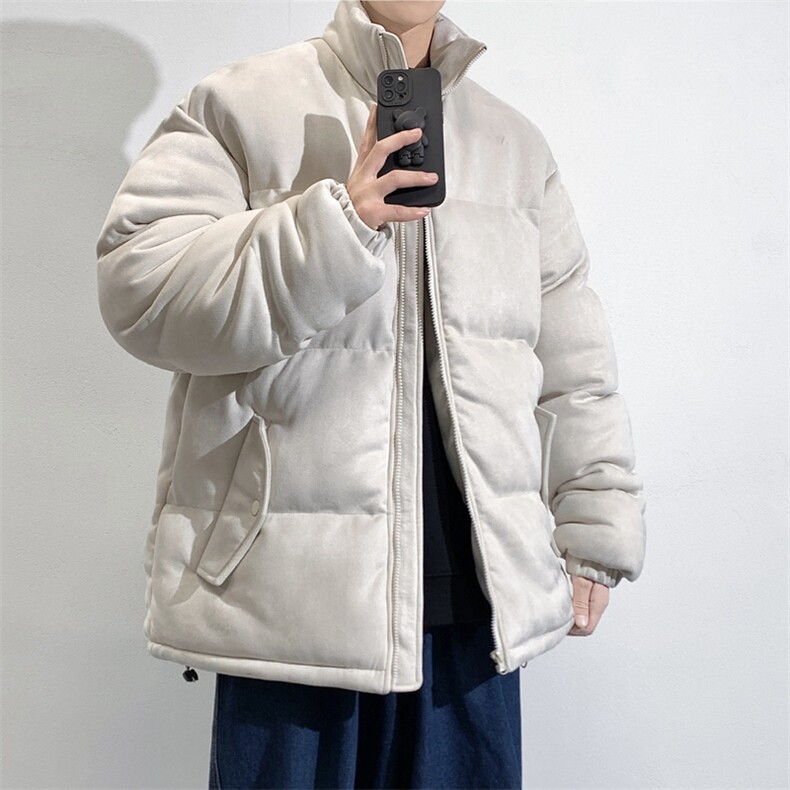 麂皮绒棉衣男潮流上衣港风加厚保暖宽松立领外套M0779-P100,男装棉衣,星座308B-2