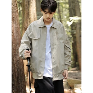 春秋款美式高街翻领飞行夹克男士宽松衣服潮牌休闲J642-P73图片
