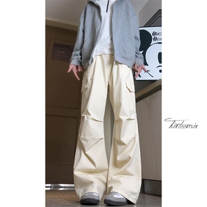 美式扎染工装裤男春季高街宽松阔腿伞兵裤A166-NA5305-特P45控79图片