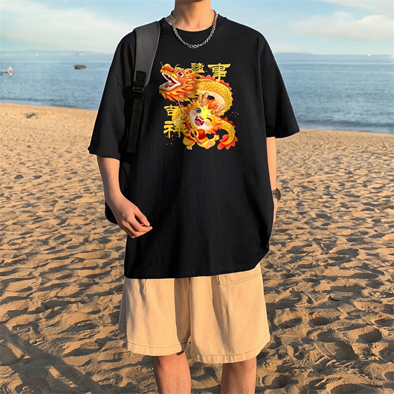 直播供货2025夏装新款纯棉印花短袖T恤A158-T2427-P18特价控28,男装T恤,电商A158