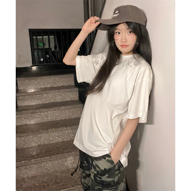 万针全刺绣工艺抖音得物高品质260克重磅纯棉双纱美式高街短袖T恤,男装T恤,电商A486
