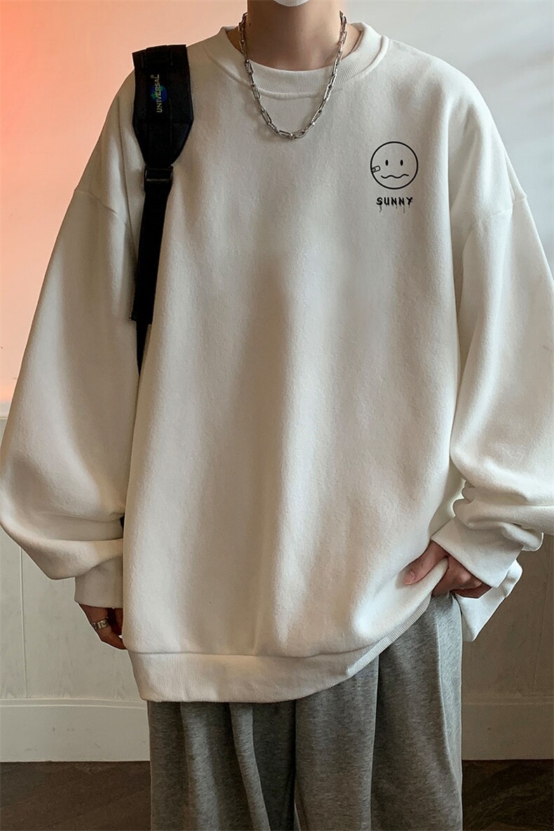 圆领卫衣男大码加厚加绒长袖t恤男S6072-P28加绒款-P33,男装卫衣,电商A040