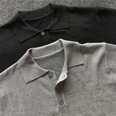 夏季冰丝凉感POLO领T恤轻奢风潮男宽松针织衫不起球透气PL839P42，男装T恤，星座1013-5