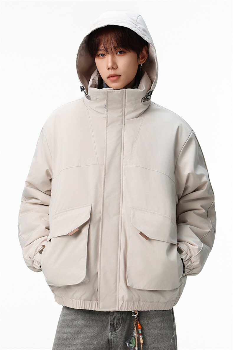 新款冬季大码羽绒棉服棉袄连帽工装韩版宽松外套A436-2533-P98,男装棉衣,电商A436