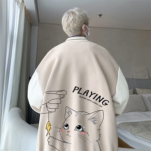 摇粒绒棒球服男大码开衫卫衣男夹克 BF86129-P65图片