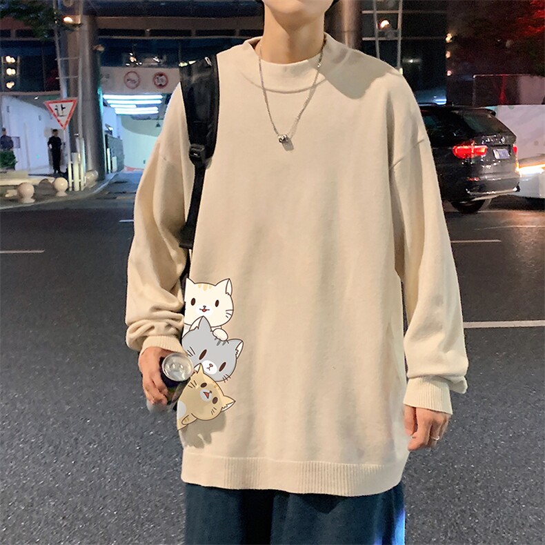 M18164-P45加绒款-P65半高领毛衣男士大码针织衫男毛线衣男,男装针织衫/毛衣,电商A040