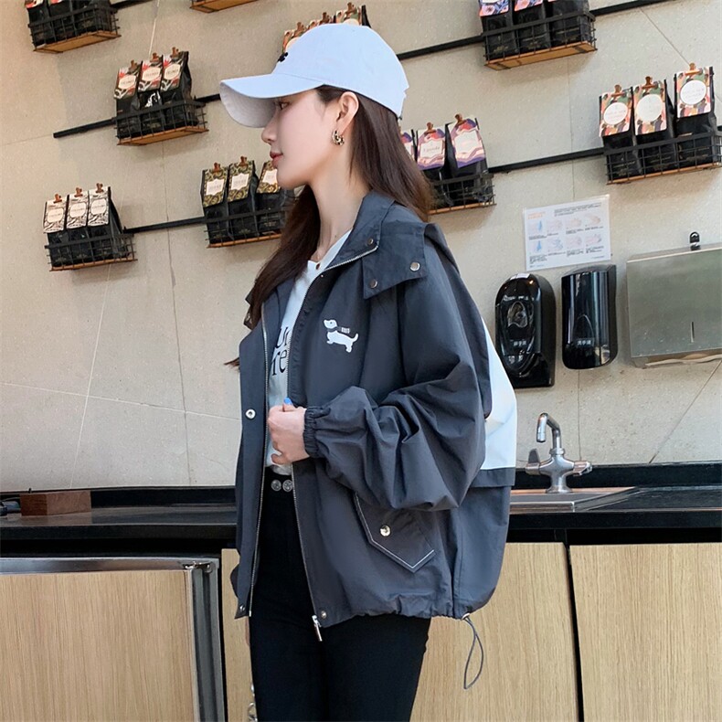 2023秋季短外套女时尚潮流单件长袖通勤宽松拉链夹克,女装短外套,梦懿尔