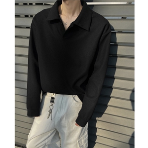 黑墙2026春装套头翻领卫衣男装春季大码宽松长袖打底T恤S390特P38图片