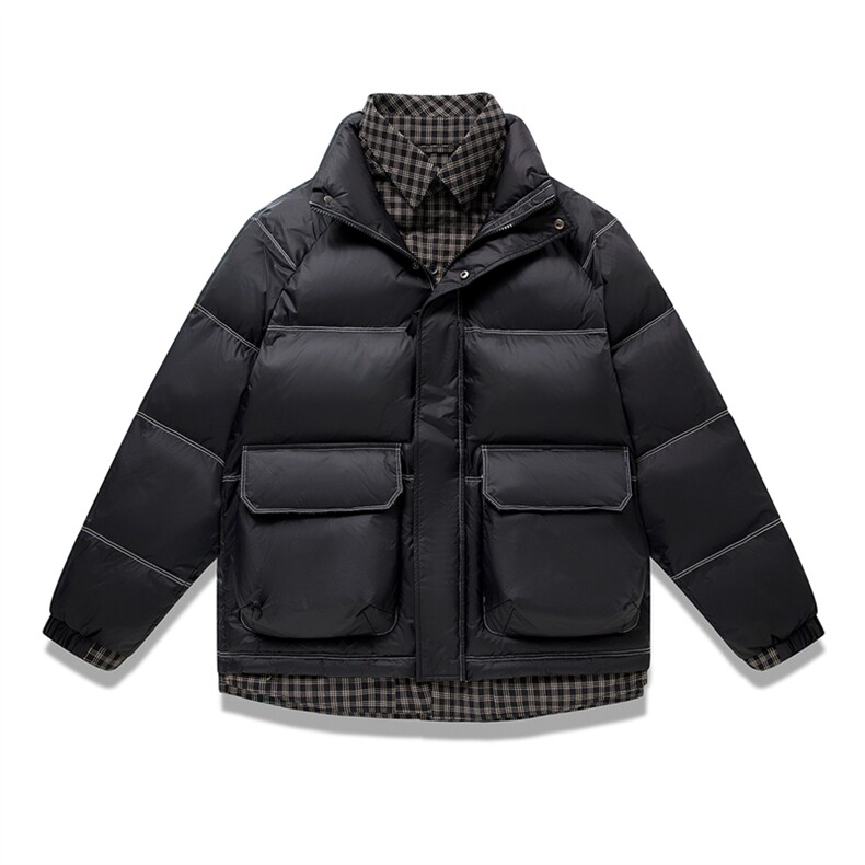 M-8XL冬季大码90白鸭绒假两件羽绒服面包服Y2379-P215-230控298,男装羽绒服,星座109