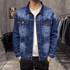 店主风新款牛仔外套男装韩版潮流修身春秋季衣服帅气夹克8198，男装夹克，电商A318