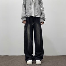 水洗纯棉休闲裤男士韩版潮流高街大口袋2024秋冬ins长裤K5885-P55，男装休闲裤，星座412-2
