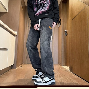 美式渐变牛仔裤男高街春季潮牌宽松休闲高街阔腿长裤NZ003/P50图片
