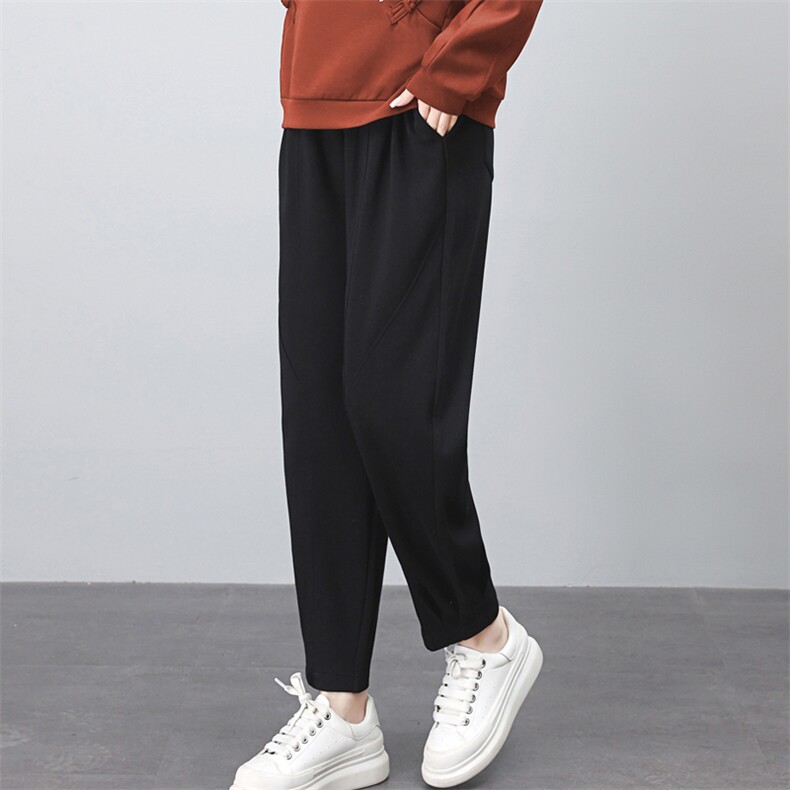 休闲女2025春秋新款时尚韩版宽松高端减龄立领运动服潮,女装休闲裤,璐依舞